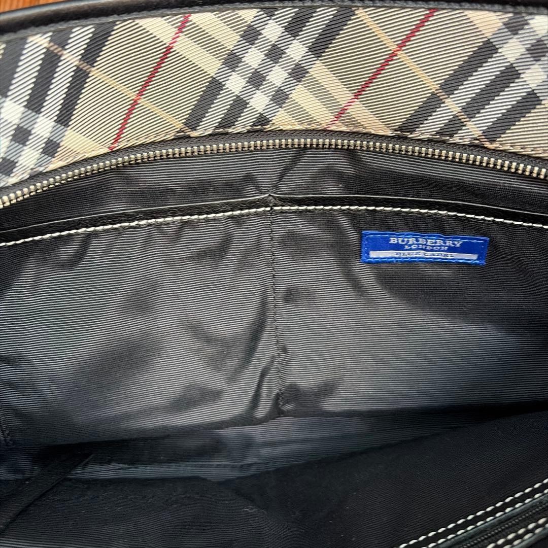 Burberry Blue Label Tote Bag Nova Check Beige Canvas Leather Handbag Bag New thumbnail 16