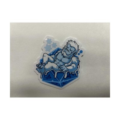 Mimic Gaming Dice Sticker Yeti Chilling on d20 New