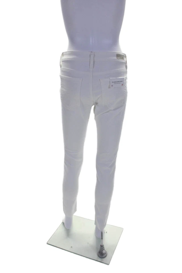 Pantalones Adriano Goldschmied Mujer Cremallera Frontal Pierna Cónica Blanco Talla 26 Foto 3 de 4