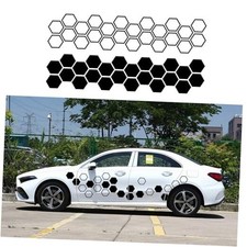 48PCS Grid Graphics Car Sticker Cellular Graphics Sticker for Car SUV Black