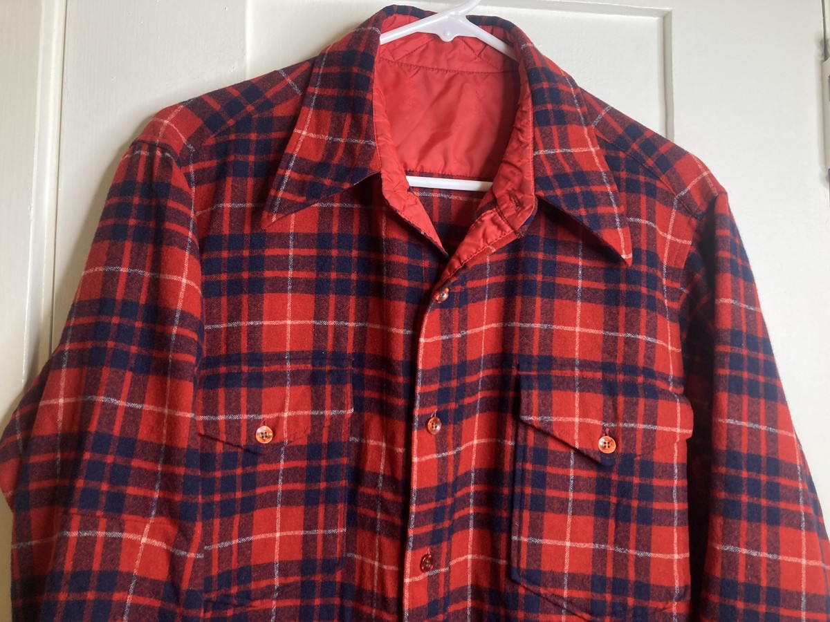 Vintage 1970's Pendleton Virgin Wool Shirt Made In USA Men's