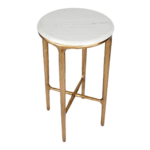 NEW Cafe Lighting Heston Petite Marble Side Table Brass - Picture 3 of 5