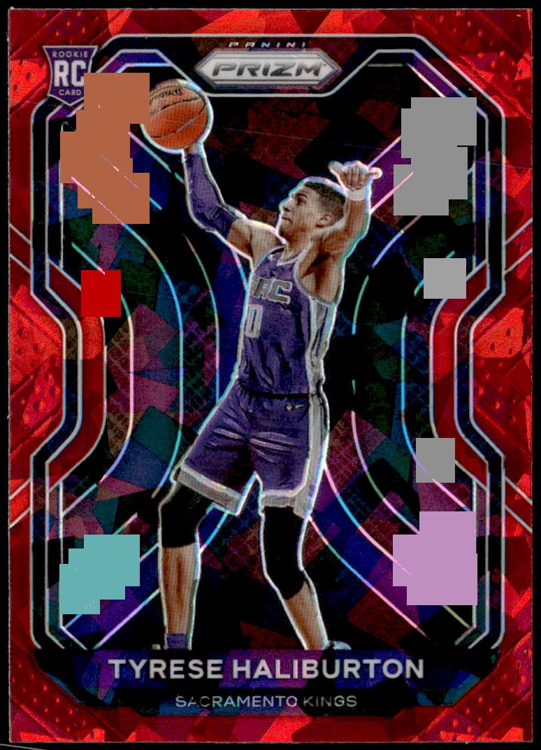 2020-21 Panini Prizm #262 Tyrese Haliburton Red Ice Prizms Rookie E1