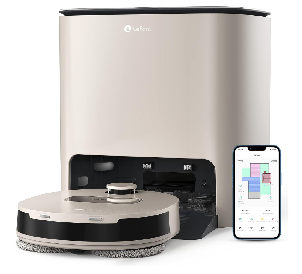 ROBOT LAVAPAVIMENTI LEFANT T1 AUTOPULENTE ASCIUGATURA 40°C - ALEXA WIFI