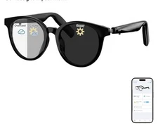 Smart Sunglasses, Round Polarized Lens Bluetooth Glasses for Women and Men Uv+++