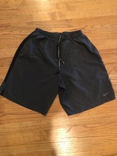 Nike dryfit mens short size large. Dark gray with black stripe in side.