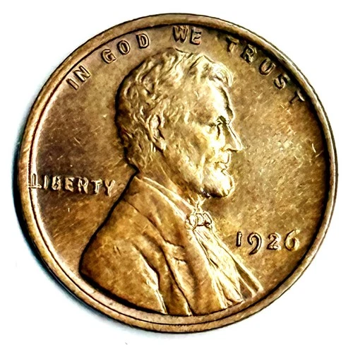 1926 Lincoln Penny One Cent 1C RB AU Coin