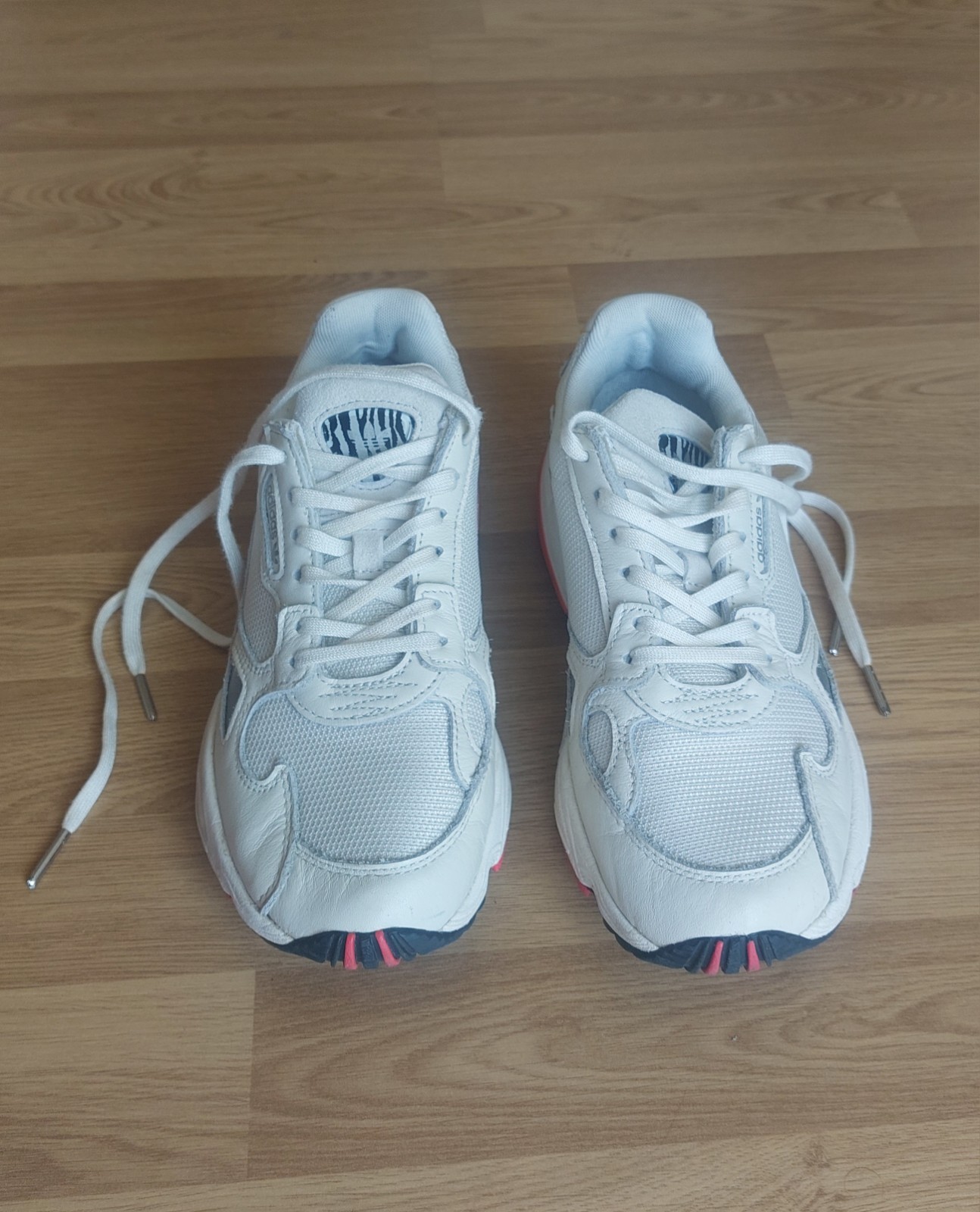Rare Ecru Animal Print Adidas Falcon Trainers UK5 image 3