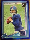 2025 Panini Donruss Optic Blue Hyper Prizm #273 Jaxson Dart RC Giants
