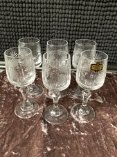 Vintage Kristal Zajecar Blei Crysta Port Sherry Gläser - 6er Set Ananas Muster