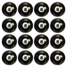 2-1/4" 8 Ball Billiard Replacement Ball Pool Table Ball, Black 16 Pcs