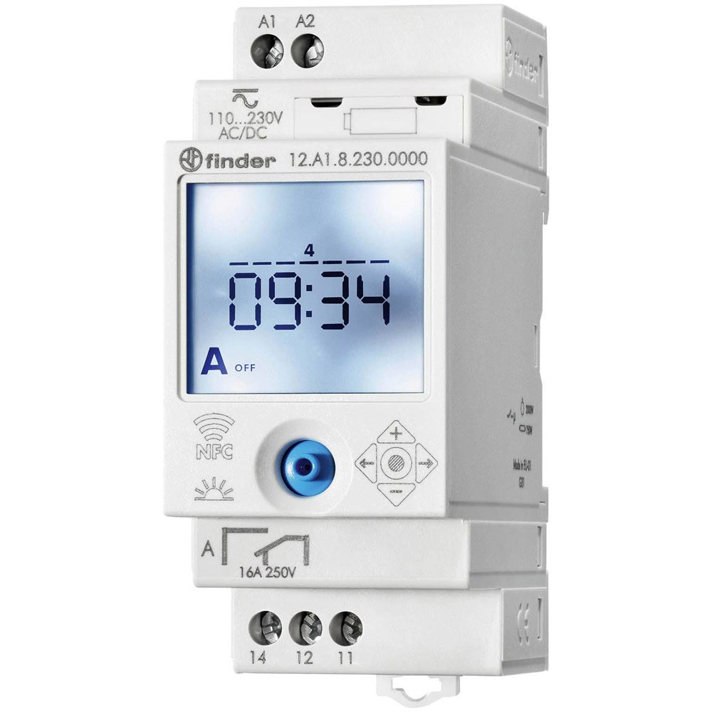 Finder astronomical DIN Rail timer 230V AC week settings