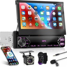 Radio est reo para coche 1 DIN, pantalla t ctil abatible, reproductor MP5,USB,BT