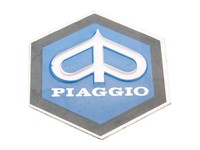 Emblem Piaggio Zum Kleben 6-Eckig 31X36Mm Aluminium FüR Kaskade FüR Vespa PK50,