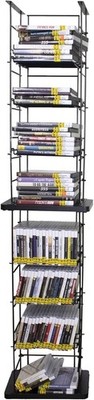 176 CDs Cabinet Stand Wall Tower Steel Wire DVD Holder Media Storage Movie Shelf