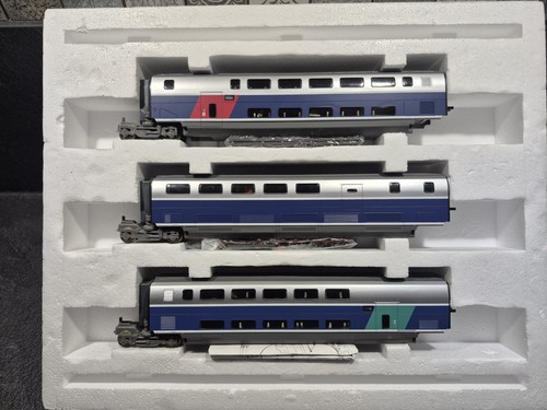 Lima Jouef HO TGV Duplex lot 3 voitures voyageurs bleu/gris.  Réf  L 149617. | Condition: Occasion
