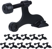 Hinge Pin Door Stopper, 12 Pack Matte Black Adjustable Heavy Duty Door Stop with