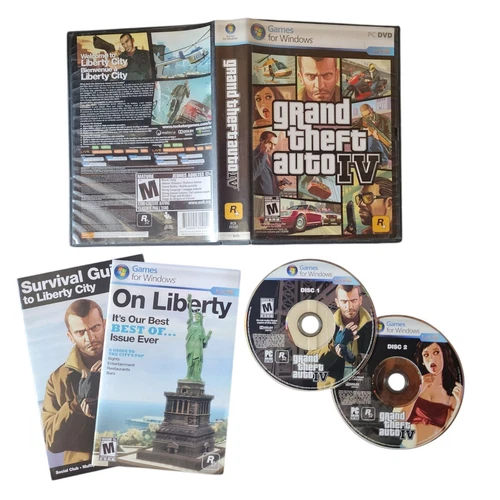Grand Theft Auto IV PC Games For Windows 2 Discs with Manual And Key Code