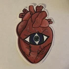 Anatomical Heart Eye With Clock In Eye Sticker 2”x3”