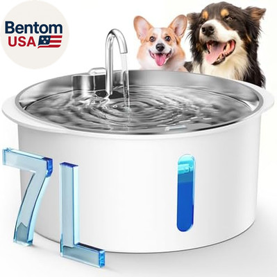 Dog Water Fountain for Large Dogs, 1.8Gal/7L Pet Water Fountain, Dog Water Bowl