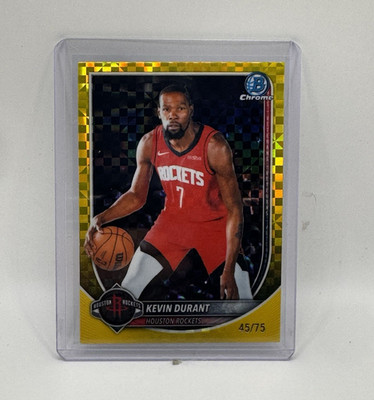 Topps 2025-26 Bowman Chrome Bowman Briefing Kevin Durant Rockets BCV-125 45/75