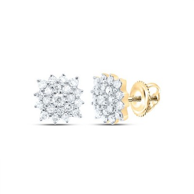 Ohrstecker 0,2 kt natürlicher Diamant Blume 10 kt Gelbgold