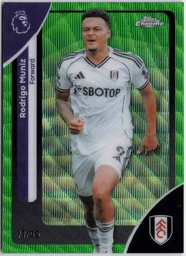 2025-26 Topps Chrome Premier League #95 Rodrigo Muniz Green Wave Refractor #/99
