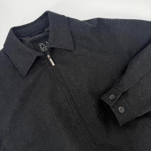 Jos. A. Bank Mens Wool Blend Full Zip Jacket Charcoal Gray Large L Regular NWOT - product listing photo