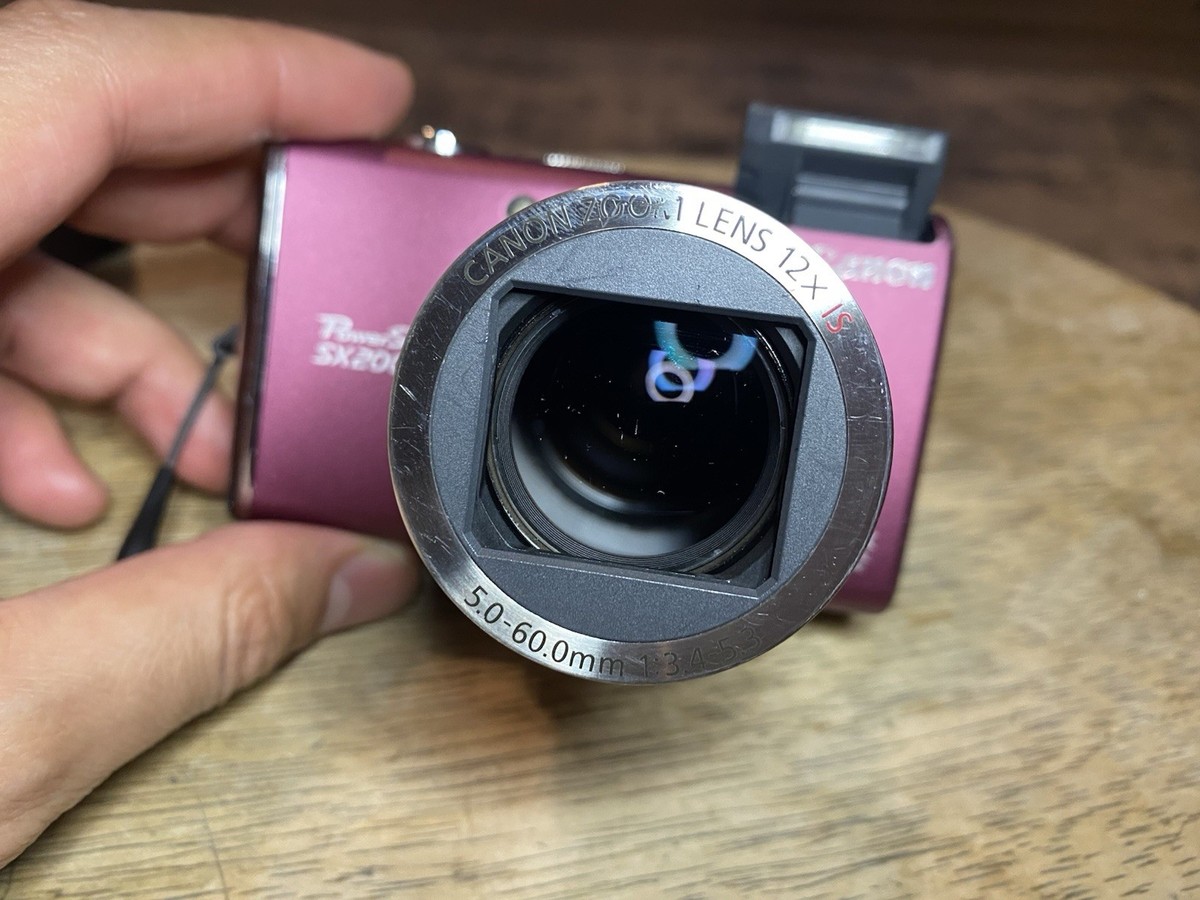 ジャンク Canon PowerShot SX200 IS ピンク Canon PowerShot SX200 IS 12.1MP Purple Pink Digital Camera Tested