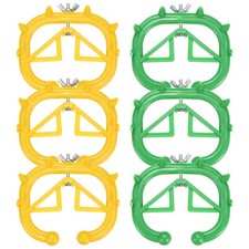 6-Pack Plastic Cow Nose Rings for Calf Cattle Prevent Sucking Yellow/Green