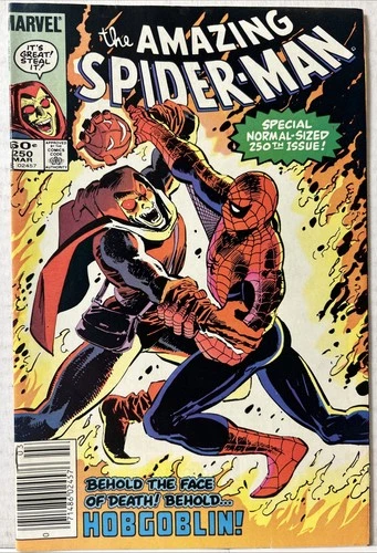 The Amazing Spider-Man #250 (Marvel 1984) Newsstand Variant Hobgoblin *FN*