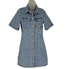 Madewell Denim Seamed Mini Shirtdress Size 00