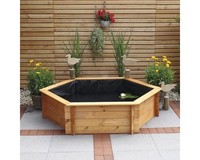 Hochteich Promadino Miniteich 6Eck-Hochteich , Honigbraun Mit Teichfolie 145 X 1