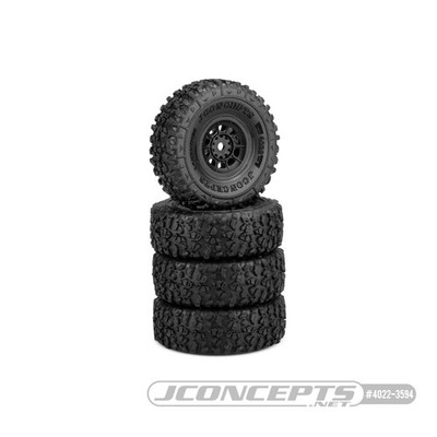 JConcepts 4022-3594 - Landmines Pre-Glued Tire, Hazard Wheels, Gold Comp., SCX24