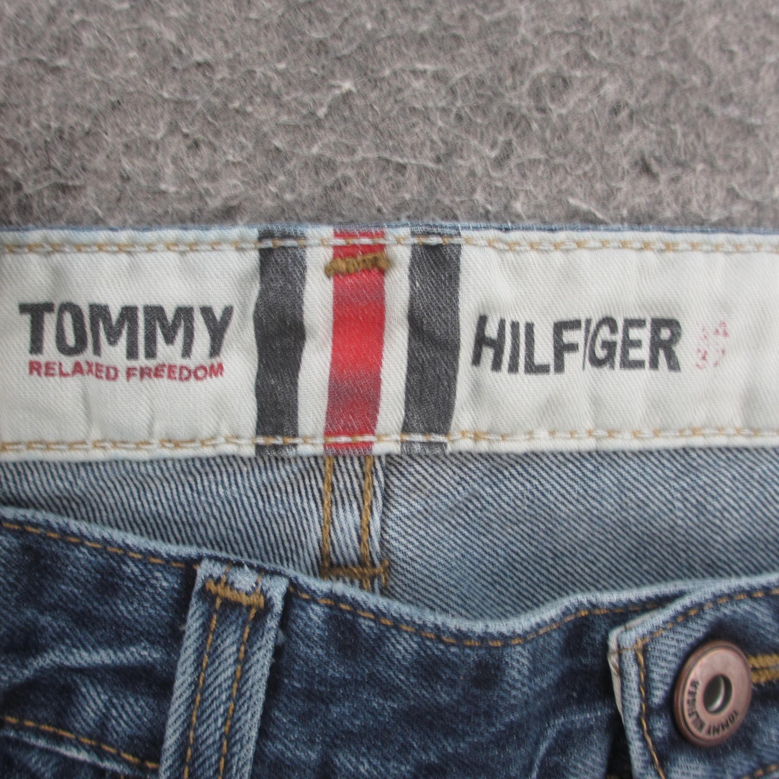 Tommy Hilfiger Jeans Mens 34x32 Blue Relaxed Freedom Y2K Vintage Straight Leg