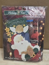 Bucilla Felt Applique Christmas Stocking Kit 84558 Santa Guardian Angel Holiday