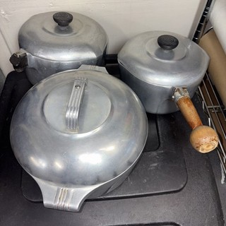 3 Vintage Wagner Ware Magnalite Sidney O pots. Read Description