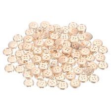100pcs Plastic Sewing Buttons 12.5mm 4-Hole Round Craft Button, Rose Gold