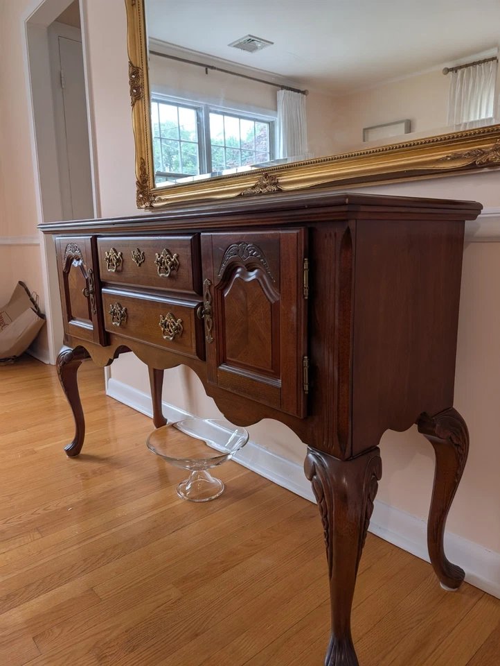 Wood Dinning Table, 6 Chairs  And Buffet Table $300 - Image 3 of 4