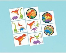 Prehistoric Dinosaurs Jurassic Kids Birthday Party Favor Temporary Tattoos