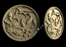 3D STL Model FISH & LOTUS for CNC ROUTER Aspire Artcam Carving Engraver ASPIRE 