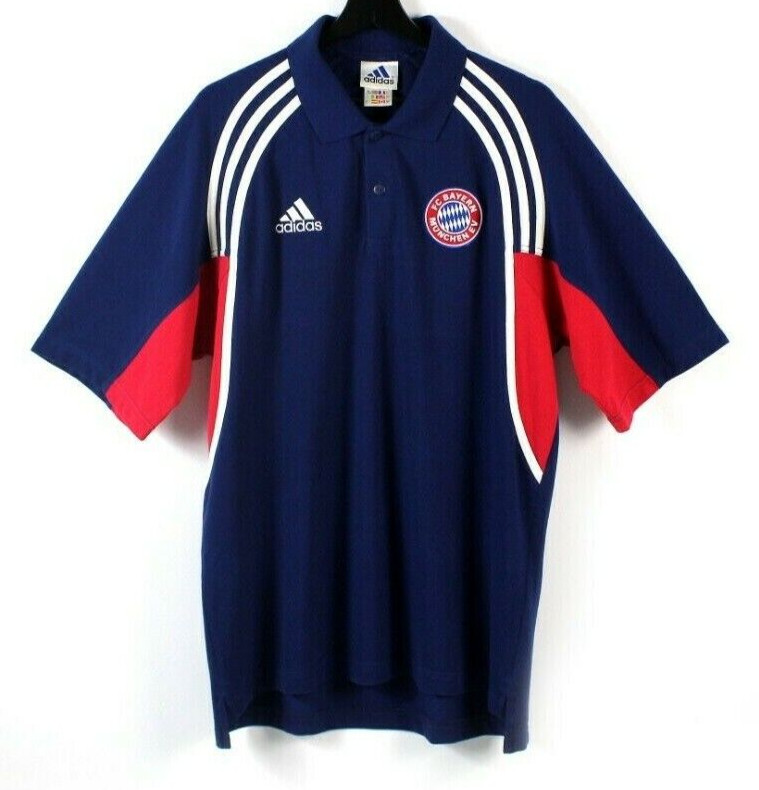 2000 adidas FC Bayern Munich Munchen vintage polo t-shirt tshirt