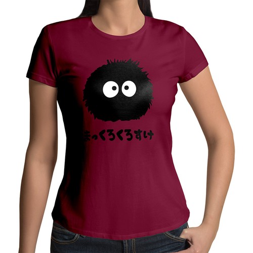 Juniors Women Tee T-Shirt Print Gift Totoro Spirited Away Soot Sprite Dust Bunny - Picture 5 of 35