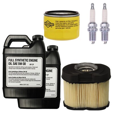Briggs and Stratton maintenance kit 5W-30| Includes Oil, Air Filter & Spark Plug