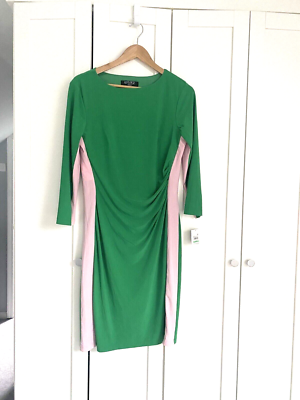 green emerald velvet dress Kasper Womens Crepe Colorblock Sheath Dress Pink XXL, Pink/Green at Amazon  Women's Clothing store main image 0