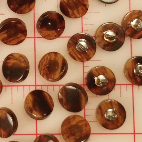 10 Vintage Tortoise Shell Effect Plastic Shank Buttons 5/8" Italy Well Made - Image 4 of 4