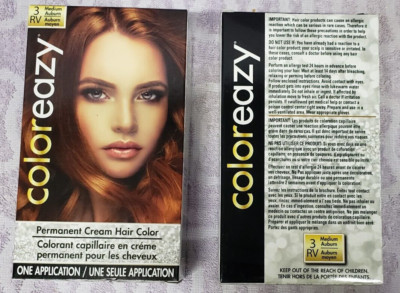 2x  -   #3 Coloreazy Permanent Cream Hair Color Medium Auburn New
