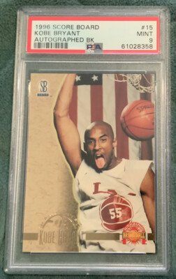 1996 Score Board Autographed Basketball #15 Kobe Bryant PSA 9 Mint 