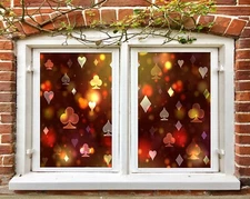 3D Poker Spades A141 Window Film Print Sticker Cling Stained Glass UV Zoe