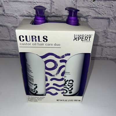 SJ Hair Care ~ Curls Castor Oil Hair Duo 32 fl oz Each